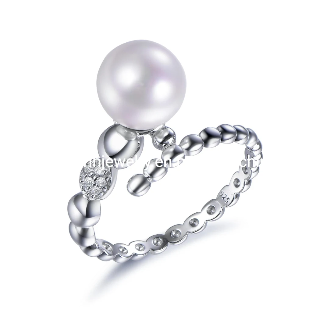 Kirin Fashion Jewelry 925 Sterling Silver Rings Wholesale Bulk Sterling Silver Rings Jewelry for Women Rose Gold White Pearl Diamond Ring