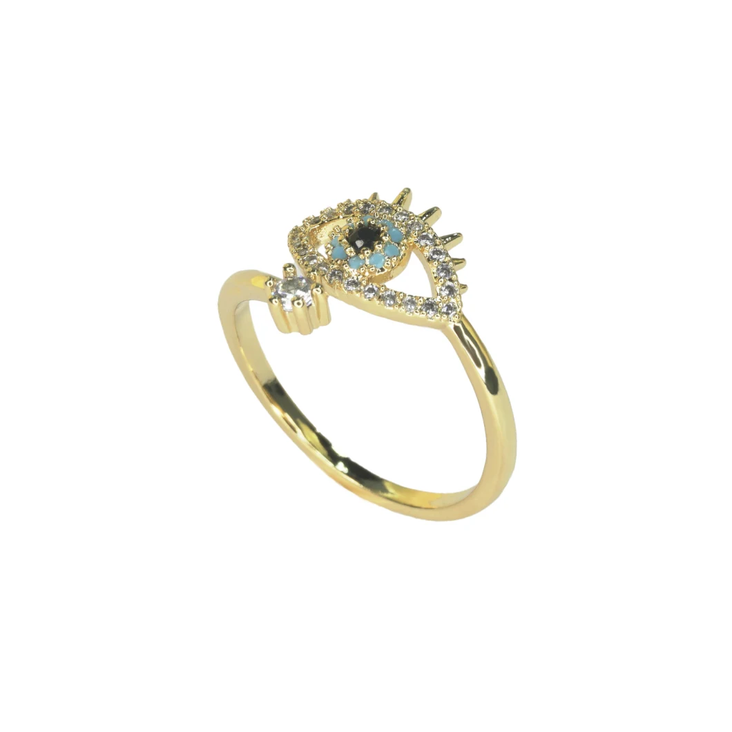 Gold Plated Fashion Sterling Silver Evil Eyes Ring Jewelry