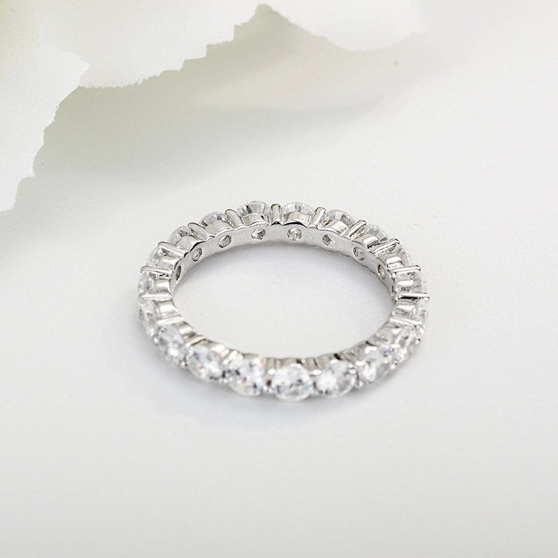 925 Sterling Silver Jewelry Man Wedding Band CZ Infinite Ring Luxury
