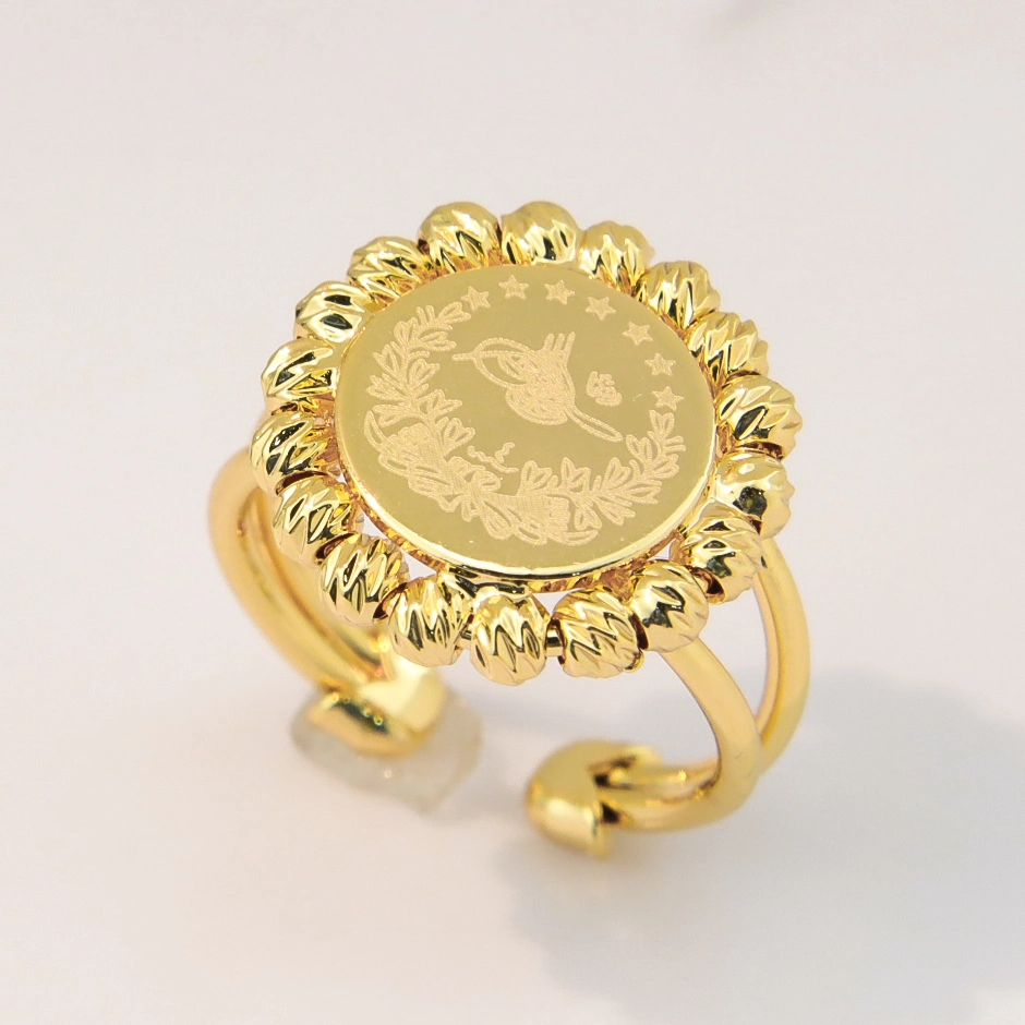 Latest Arrival Charm Coin Jewelry Turkish Ring Adjustable Gold Coin Rings for Women
