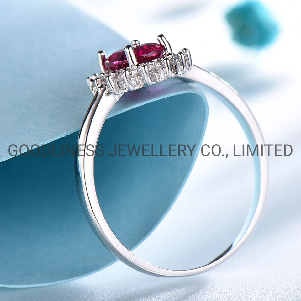 Birthstone Flower Jewelry 925 Sterling Silver Women Engagement Wedding Rings