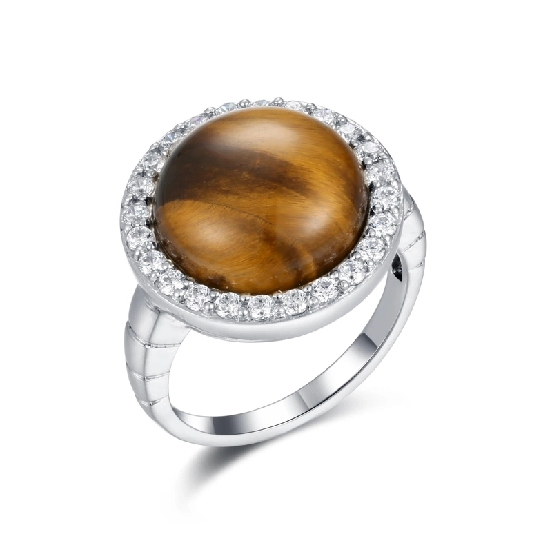 Square 925 Silver Gemstone Rings Charm Vintage Black Agate Stone Ring