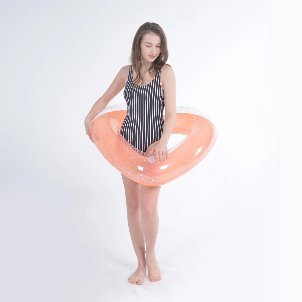 Pink Heart Shaped PVC Inflatable Swimming Ring