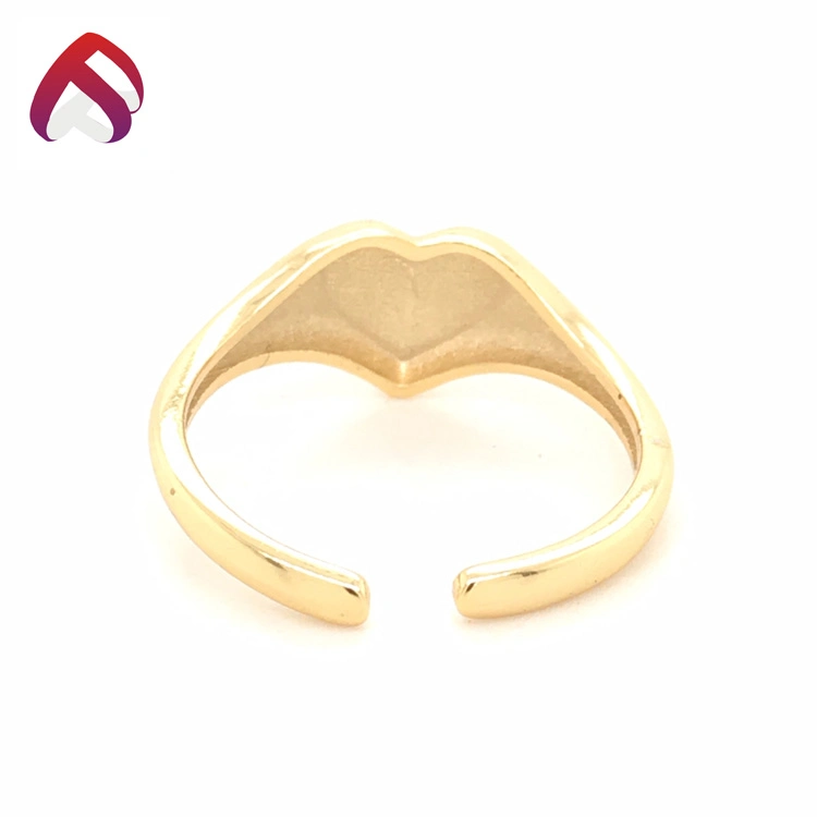 Fashion Jewelry 925 Plain Silver Heart Shape Curve Ring