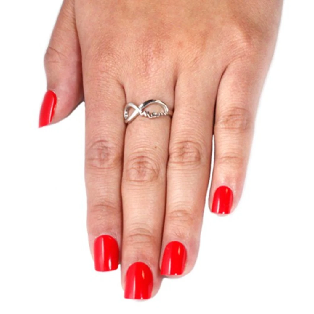 Sterling Silver Infinity Mom (I HEART MY MOM) Ring