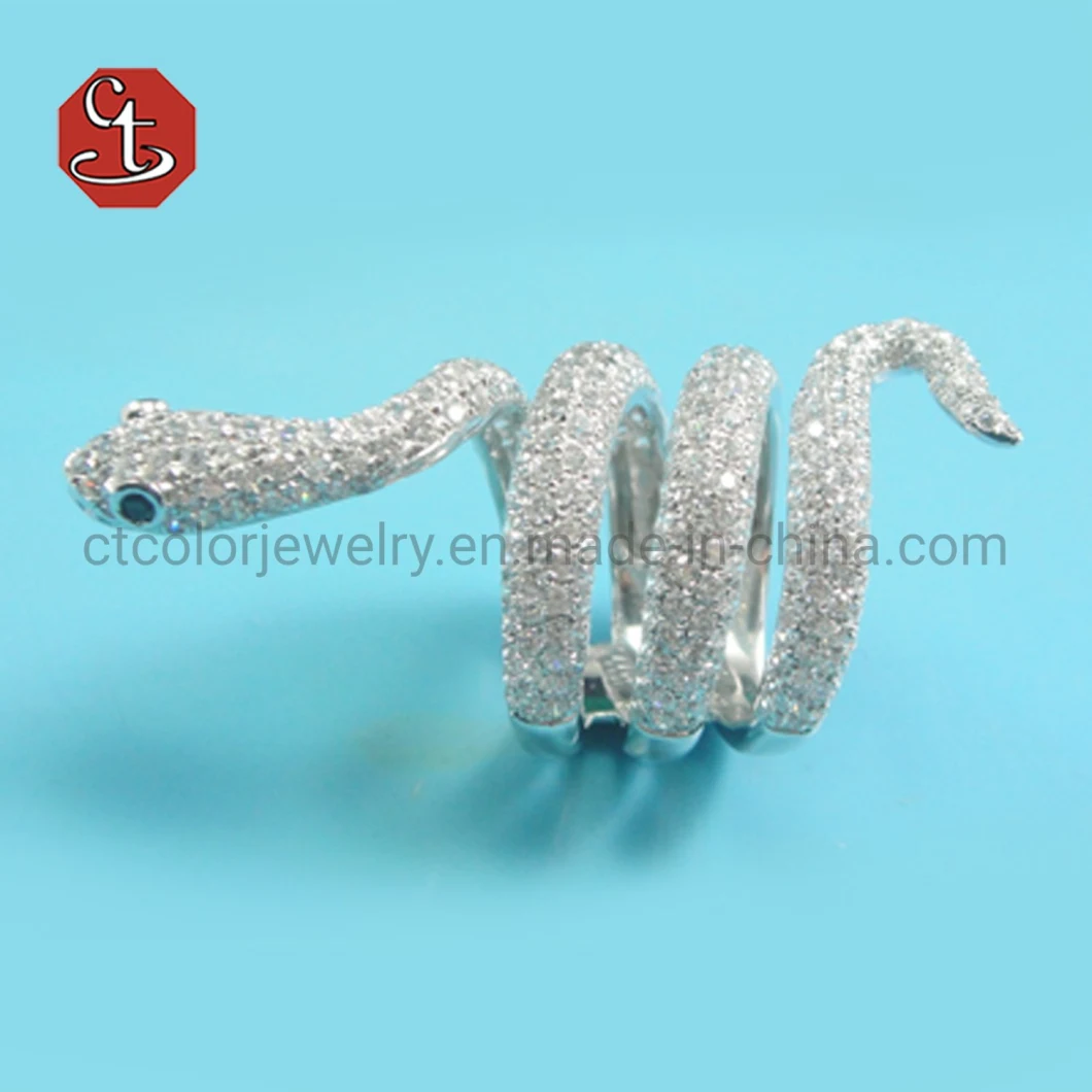 Women′s rings fashion snake zirconia ring high quality animal model jewelry ring