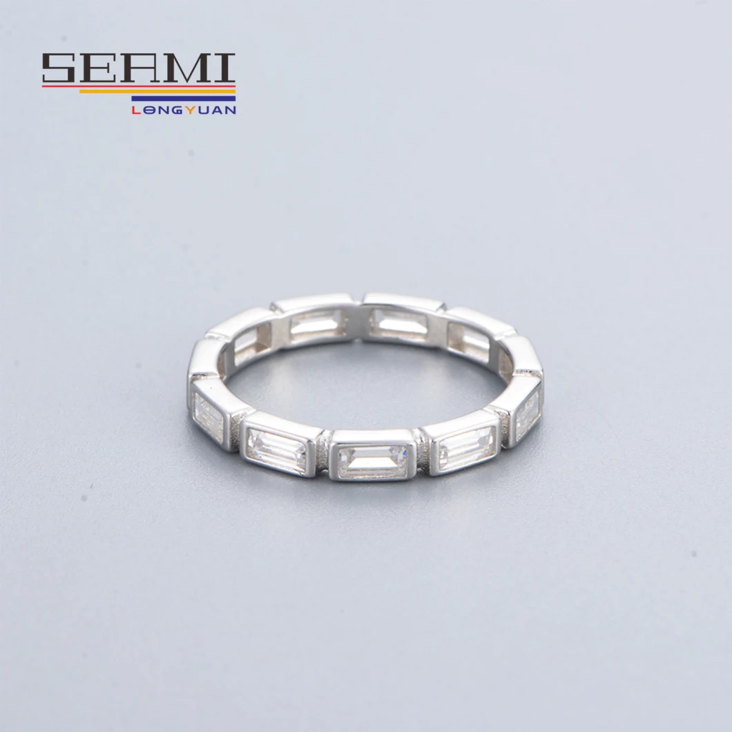 Minimalist Geometric Cubic Zirconia Gold Eternity Couple Rings for Women
