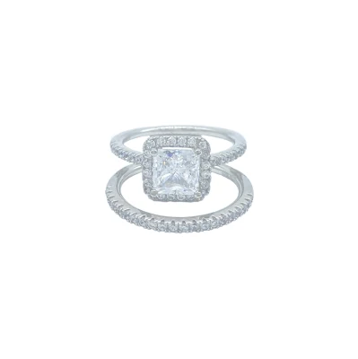 925 シルバーファッションクラシック婚約指輪 10K 14K 18K CZ ファッションジュエリー女性用