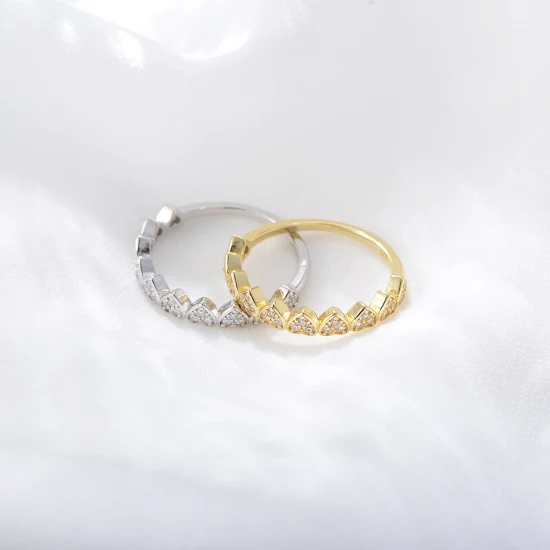 新しいファッショントレンドジュエリー 925 スターリングシルバーホワイトキュービックジルコニアミニマリスト婚約指輪 14K ゴールド女性用