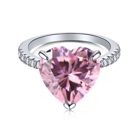 8 ハートと 8 矢のキュービック ジルコニア リング、フル ダイヤモンド付き、結婚指輪と婚約指輪用